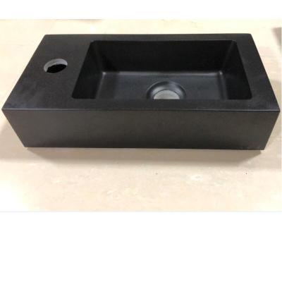 China HY-3053L/R Modern Quartz Basin Rectangular Ceramic Vanity Wall Hung Basin for sale