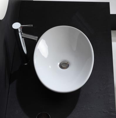 China HY-434 Modern Professional White Wash Basin Toilet Oval Ceramic Bathroom Sink for sale