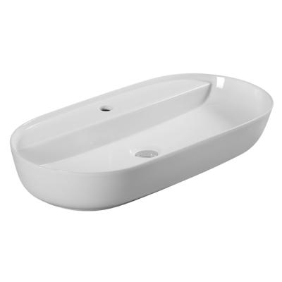 China HY-8058 Bathroom Hand Sink Ceramic White Color Wash Basin Easy Clean for sale