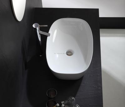 China HY8049 Irregular Shaped Modern Porcelain Bathroom Over Counter Bowl Sink Countertop Vessel Basins for sale