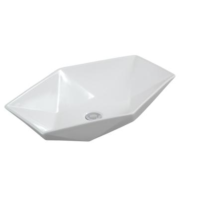 China HY8014 Diamond Shape Modern Bathroom Cabinet Above Counter Hand Wash Basins for sale