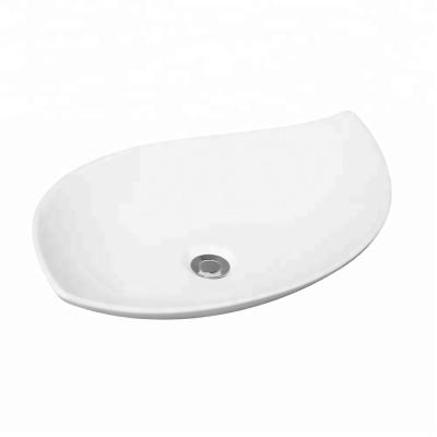 China Hand wash basin HY8023 leaf shape artistic hing quality porcelain vitreous china bowl easy install wash basins for sale