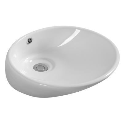 China HY5063 Easy Clean Artistic Shape Sanitary Ware Sets Hotel Using Top Mounted Hand Wash Basins for sale