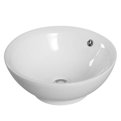 China Hand The Hot Selling HY412 Bathroom Sink Vanity Vessel Hot Sale Round Shape Ceramic Wash Basin With Overflow Hole for sale