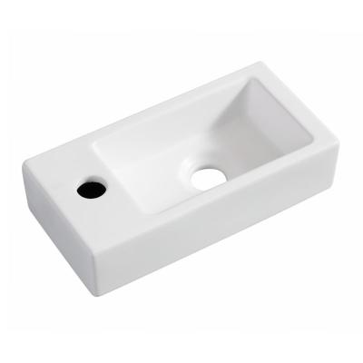 China HY-3053MW Bathroom Hand Wash Basin Matte White Color Ceramic Wall-hung Sink Finished Hand Bowl for sale