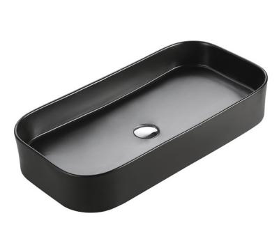 China HY-8064-75MB Easy Clean Black Color Worktop Cabinet Sink Matte Finish Modern Design for sale