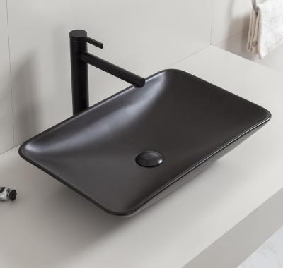 China HY-4005MB Art Worktop Easy Clean Wash Basin Design Matte Black Finished for sale