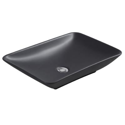 China MB HY-4005 Easy Clean Bathroom Table Top Matte Black Finish Ceramic Basin For Five Starts Hotel for sale