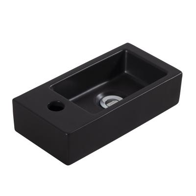 China Hand Wash Basin HY-3053RMB Black Color Matte Finish Hand Wall Mounted Wash Basin for sale