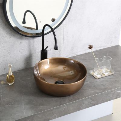 China EUROPEAN HY-8069D51 Gray Color Basin Water Paint Ceramic Basin for sale