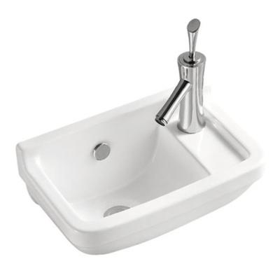 China New Modern HY-3059 Wall Hung Ceramic Bathroom Basin Small Size Solid Outdoor Sink for sale