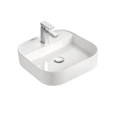 China HY8065-45 Modern Square Basin Ceramic Hand Wash Basin With Smooth Surface for sale