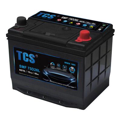 China Car Engine Start Good Performance 75D26L 55Ah Jis Car Battery Supplier For Heavy Duty Trucks for sale