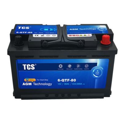 China Car Engine Start 6-Qtf-80 80Ah Dry Charged Car Battery For Chargers for sale