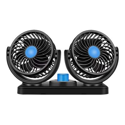 China Cool Big Wind Vehicle Mounted Fan 12V/24V/Lighter Mini USB Cigarette Outdoor Car Fan Dual Head Automobile Small Electric Fan for sale