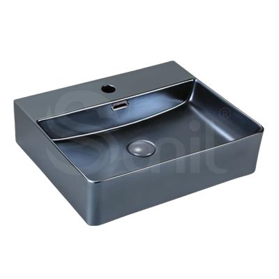 China Gray Matte Bathroom Hand Washing Basin Smooth Neutral Sapphire Blue Basin for sale