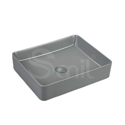 China Gray Matte Designer Basins Villa Vitreous Color Eco-friendly China Style Neutral Basin Sink Bathroom for sale