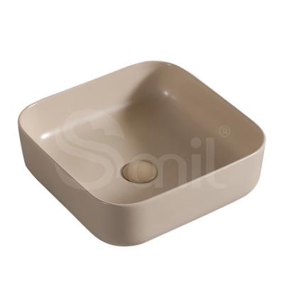 China Hot Selling Products Modern Square Size Ceramic Basin Bathroom Sinks Countertop Wash Face Vessel Basin for sale