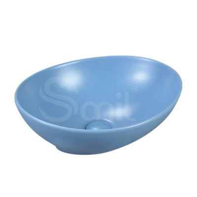 China Smooth Distinctive Style Sink Manufacturer Blue Matte CUPC Wash Basin For Villa Bathroom for sale