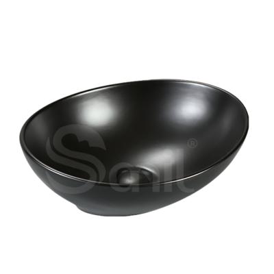 China Smooth Unique Shape Toilet Basin Black Matte Hand Washing Sink For Bathroom for sale