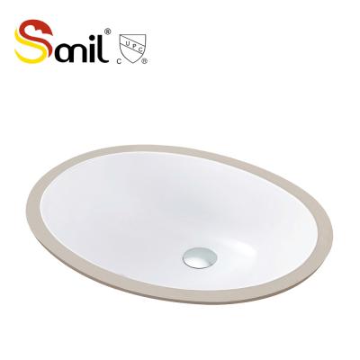 China Smooth Factory Direct Products CUPC Certified Ceramic Oval Basin Bowl Bathroom Basin Under Counter Basin for sale