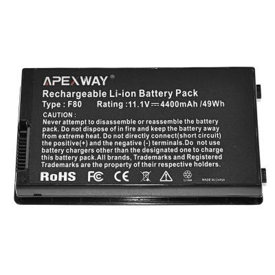 China 11.1V LAPTOP Laptop Battery A32-F80 For Asus F80 F80A F80C F80CR F80DC F80H F83VF F83V A8 A8000 F8 N80 N81 X80 Z99 Serie 6 Cell 6600mAh for sale