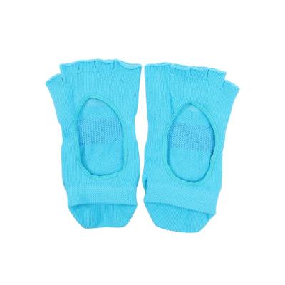 China Professional Non-slip Dig Back Half Toe Five Finger Yoga Socks Ladies Cotton Breathable Socks For Ballet Pilates Dance for sale