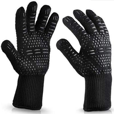 China Fire proof 1472 hot sale F heat insulation BBQ BBQ silicone anti-scalding gloves for sale