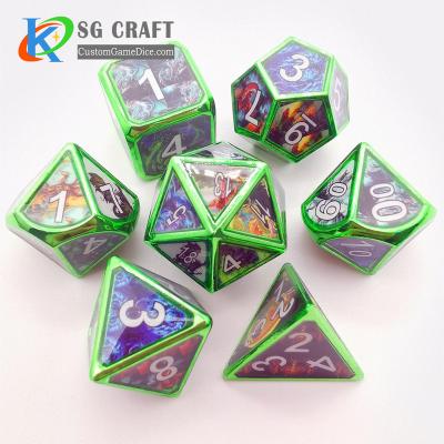 China DND games maker custom logo printed polyhedral metal RPG dnd game dungeon dragon dies set on sale for sale