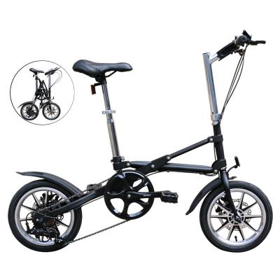 China City Tour CMSBIKE One Second Fast Folding Bike 14 Inch Mini Carbon Steel Unisex Portable Folding Bike For Adults for sale