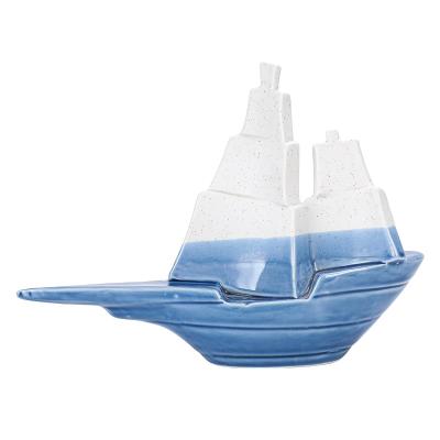 China Home Decoration Ceramic Ornaments Board Marine Style Two Color Crafts Simple Modern Creative Ornaments for sale