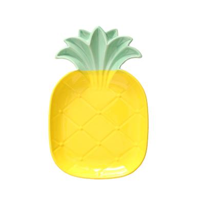 China High Quality Sustainable Price Pineapple Shape Cheap Bowl Tableware Ceramic Dish for sale