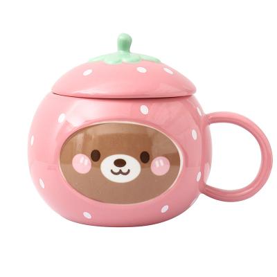 China Viable Special Design Strawberry Pot Belly Handmade Ceramic Mug Widely Used for sale