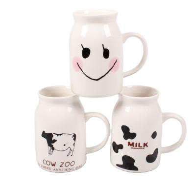 China Quality Guaranteed Unique Creative Illustration Cow Couple Cup Ceramic Mug Viable for sale