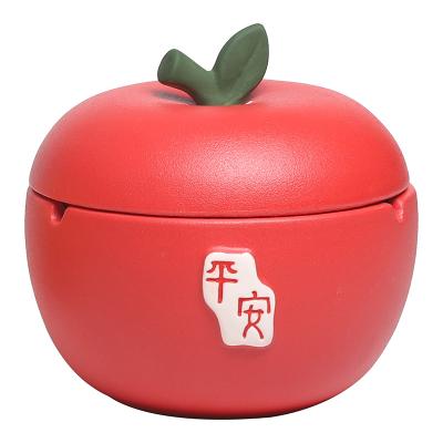 China Orange ceramic cigarette ashtray outdoor ceramic table decoration indoors beautiful for sale