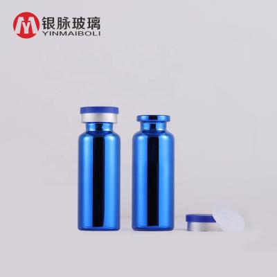 China Hot Selling Personal Care Vial 20ml Transparent Blue Glass Oral Liquid Bottle Antibiotic Medicine for sale