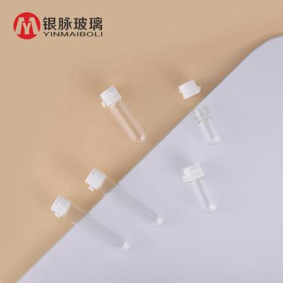 China Personal Care Glass Bottle Transparent Test Tube Vial With Plastic Lid For Cosmetic Solution Packaging for sale