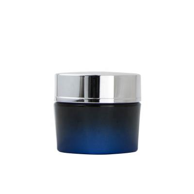 China Wholesale Skin Care Facial Cream Jar Color Gradient Personal Care Design Empty Cosmetic Glass Jar With Lid for sale