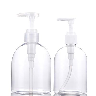 China Hot Sale 300ml 500ml Household Products PET Clear Plastic Empty Hand Sanitizer Pressure Pump Bottles for sale