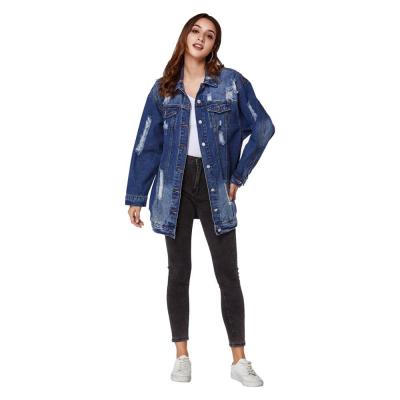 China Spring Viable High Quality Women's Long Oversized Denim Jacket For Women's Denim Jacket for sale