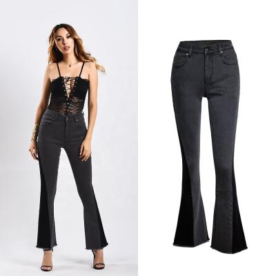 China Washable Vintage Ankle Length Denim Pants Women Wide Leg Flare Jeans for sale