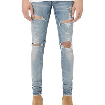 China QUICK DRY Customized Low Rise Ripped Mens Jeans Ease Skinny Stretch Fabric Long Pants For Boys for sale