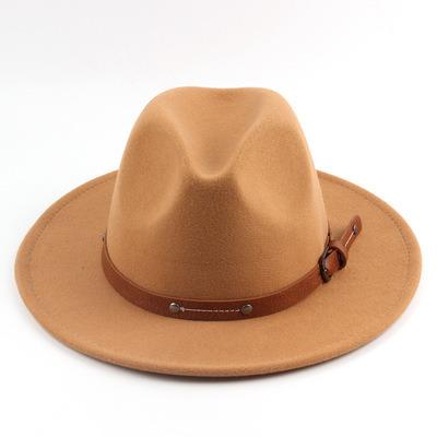 China breathable & European American border flat surface waterproof Jazz Hats Autumn Winter Men and women hats British wool felt hat wholesale for sale