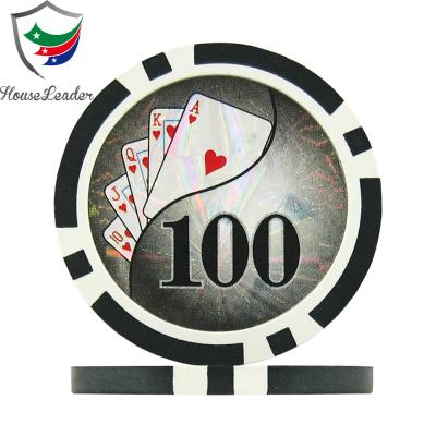 China Cheap Entertainment 11.5g Casino Custom White Wholesale Plastic Clay Poker Chips Printable Sticker for sale