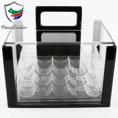 China Casino Quality 600pc Eco-friendly Material Acrylic Poker Chip Carry Box Case for sale