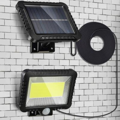 China Garden Garage Security Emergency COB LED Light Waterproof PIR Motion Sensor Solar Spot Light with Separate Solar Panels for sale