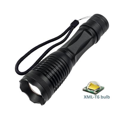 China Long Distance Flashlight Military Power Style Flashlight Zoom Light xml t6 Led Tactical Torch Led Flashlight Zoomable for sale