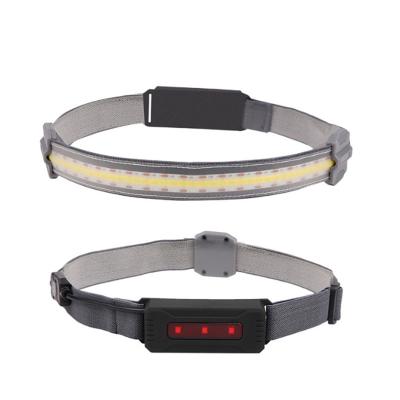 China 3W USB Rechargeable Headlamp Headlamp 5watt COB LED NEW 300 Lumen USB Rechargeable Red Light Warning Wide Beam Headlamp Running Light for sale