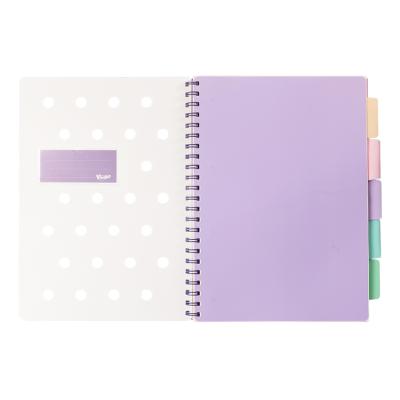 China Printed Spiral Notebook with Colorful Index Label Divider Bestselling Spiral Notebook Hard Cover A4 A5 Size for sale