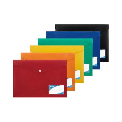 China Opaque Multicolor Plastic PP A4 Button Folder For School And Office Filing for sale